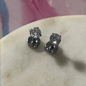Stud Earrings stainless steel 20g screw back 4mm